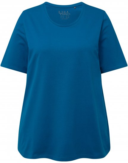 Ulla Popken Essential Round Neck Stretch Tee Medium Blue - Тениски - 