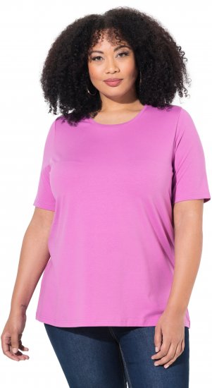 Ulla Popken Essential Round Neck Stretch Tee Cool Pink - Тениски - 
