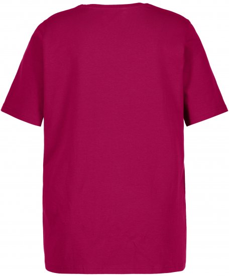 Ulla Popken Essential Round Neck Stretch Tee Magnolia Red - Тениски - 