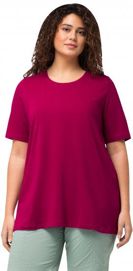 Ulla Popken Essential Round Neck Stretch Tee Magnolia Red - Тениски - 