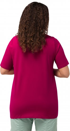Ulla Popken Essential Round Neck Stretch Tee Magnolia Red - Тениски - 