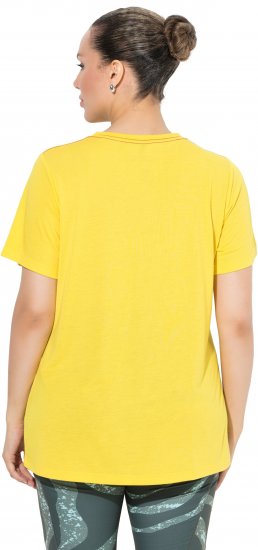Ulla Popken Functional Antibacterial Finish V-Neck Short Sleeve Knit Top Sun Yellow - Тениски - 