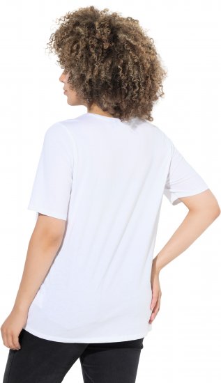 Ulla Popken Scoop Neck Short Sleeve Tee White - Тениски - 