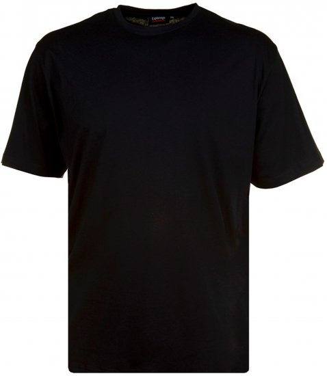 Espionage T015 Plain Crew Neck T-Shirt Black - Тениски - мъжки тениски големи размери