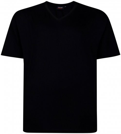 Espionage T016 Plain V-Neck T-Shirt Black - Тениски без щампа - Тениски без щампа големи размери
