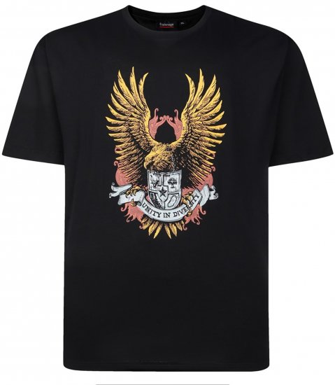 Espionage T442 Eagle Printed T-Shirt Black - Тениски - мъжки тениски големи размери