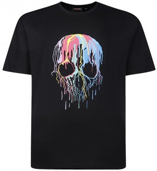 Espionage T445 Dripping Skull Printed T-Shirt Black - Тениски с щампа - Тениски с щампа големи размери