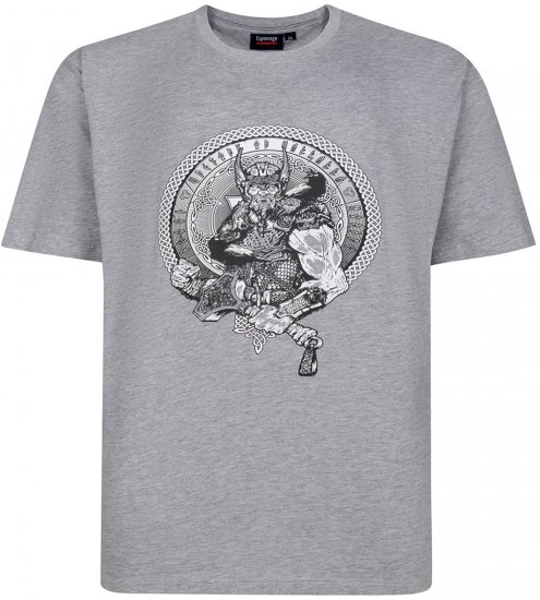 Espionage T453 Thors Hammer Printed T-Shirt Grey - Тениски с щампа - Тениски с щампа големи размери