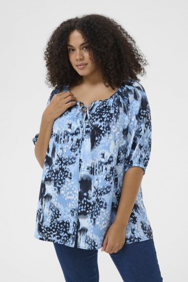 Kaffe Curve Aliana Tunic Blue Flower Animal - Туники - 