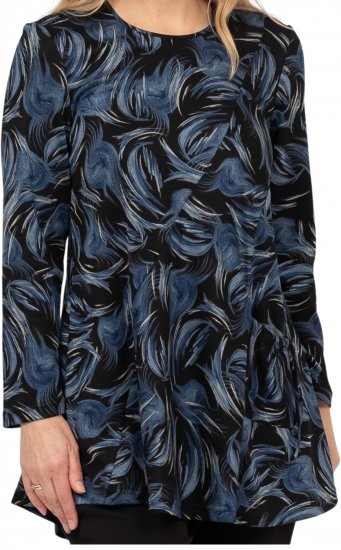 Scandinavian Caramel Swirls Tunic Blue - Печатни тениски за жени - 