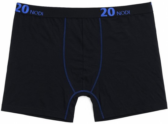 20 Nodi Stretch Cotton Boxer with Medium Leg Black - Бельо & Бански шорти - Мъжко бельо големи размери