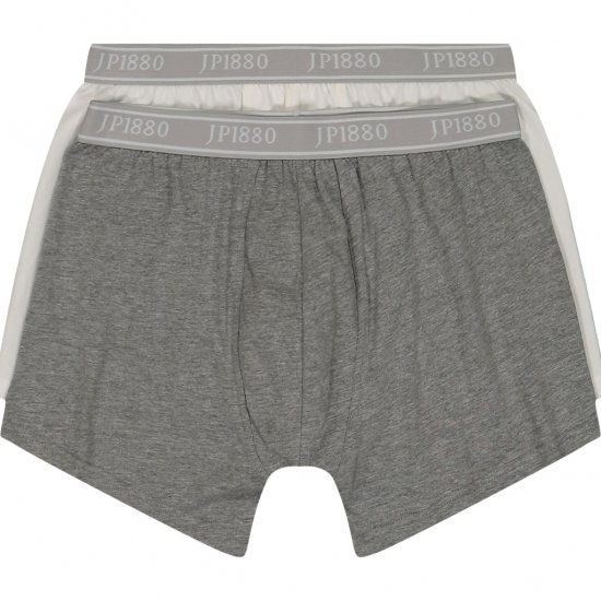 JP1880 Boxershorts Flexnamic OEKO-TEX Mid 2-Pack Grey/Off-White - Бельо & Бански шорти - Мъжко бельо големи размери