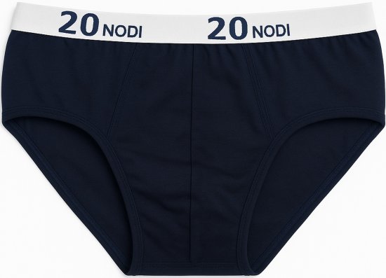 20 Nodi Stretch Cotton Briefs with Medium Side Cut Blue - Бельо & Бански шорти - Мъжко бельо големи размери