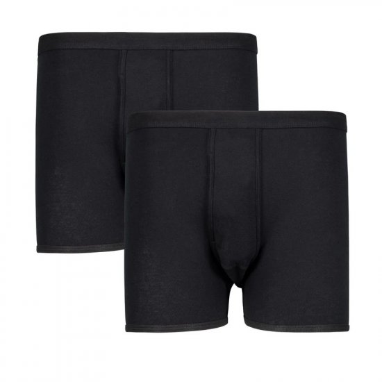Adamo Royal Ribbed Boxershorts 2-Pack Black - Бельо & Бански шорти - Мъжко бельо големи размери