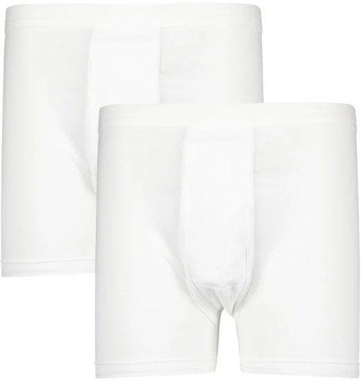 Adamo Royal Fine Ribbed Boxershorts 2-Pack White - Бельо & Бански шорти - Мъжко бельо големи размери