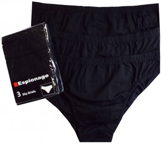 Espionage U002 3-Pack Slip Briefs Black - Слипове - мъжки слипове големи размери