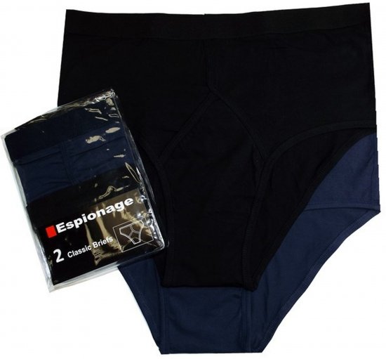 Espionage U003 2-Pack Y-Front Briefs Black/Navy - Слипове - мъжки слипове големи размери