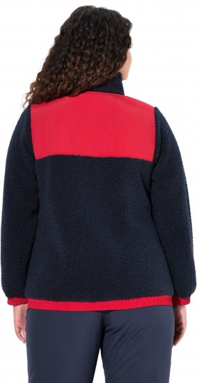 Ulla Popken Color Block Teddy Fleece Jacket Navy - Суичъри & cуичъри с качулка - 