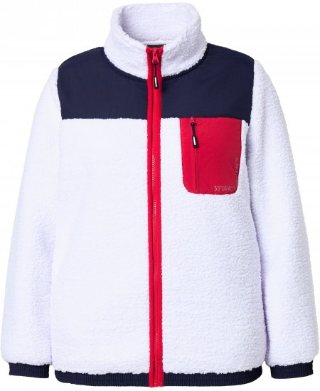 Ulla Popken Color Block Teddy Fleece Jacket Snow White - Суичъри & cуичъри с качулка - 