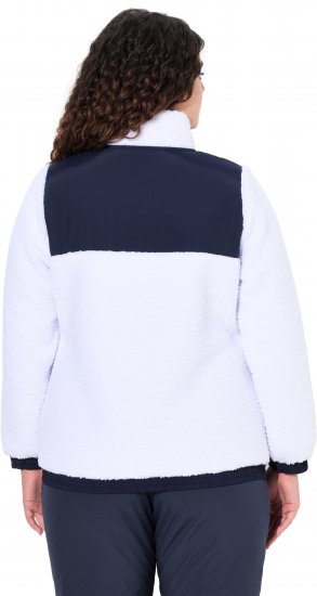 Ulla Popken Color Block Teddy Fleece Jacket Snow White - Суичъри & cуичъри с качулка - 