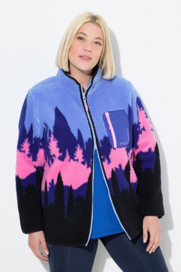 Ulla Popken Alpine Landscape Fleece Jacket Cloud Blue - Суичъри & cуичъри с качулка - Уютни суитшърти, суичъри и плетива