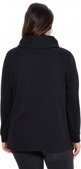 Ulla Popken Ribbon Detail Turtleneck Sweatshirt Black - Суичъри & cуичъри с качулка - 