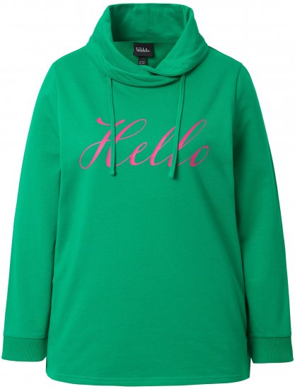 Ulla Popken HELLO Classic Fit Stand-Up Collar Sweatshirt Emerald Green - Суичъри & cуичъри с качулка - 