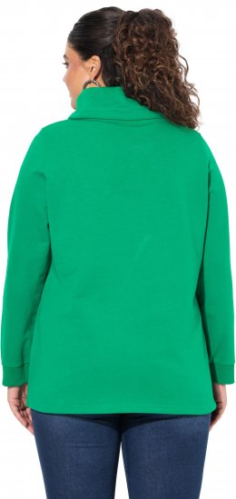 Ulla Popken HELLO Classic Fit Stand-Up Collar Sweatshirt Emerald Green - Суичъри & cуичъри с качулка - 