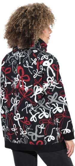 Ulla Popken Ribbon Print Turtleneck Sweatshirt Black - Суичъри & cуичъри с качулка - 
