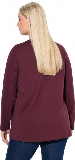 Ulla Popken Fawn Long Sleeve Graphic Tee Plum - Печатни тениски за жени - 