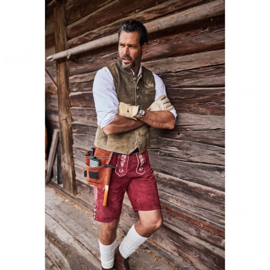 JP1880 Vest Goat Suede Traditional Moss Green - Празнично облекло - Празнично облекло – За да празнувате стилно и удобно