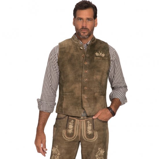 JP1880 Vest Goat Suede Traditional Moss Green - Празнично облекло - Празнично облекло – За да празнувате стилно и удобно