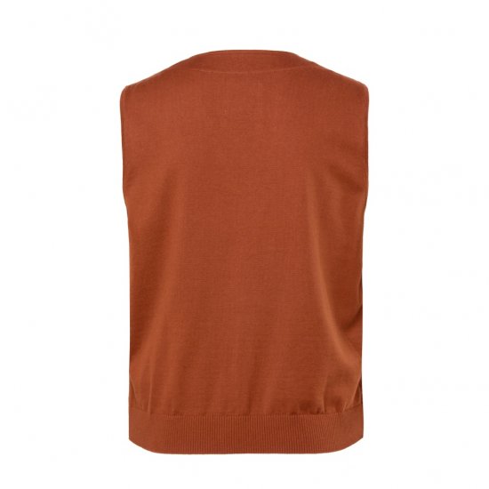 JP1880 Tweed Waistcoat Wool Brick Red - Елеци - Елеци в големи размери
