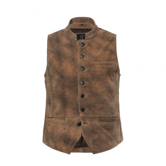 JP1880 Vest Traditional Cowhide Brown - Якета - мъжки якета големи размери