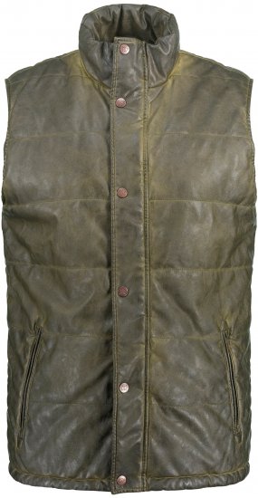 JP1880 Quilted Gilet Vintage Leather Green - Якета - мъжки якета големи размери