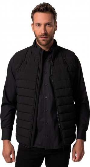 JP1880 Quilted Gilet Stand-Up Collar Black - Якета - мъжки якета големи размери