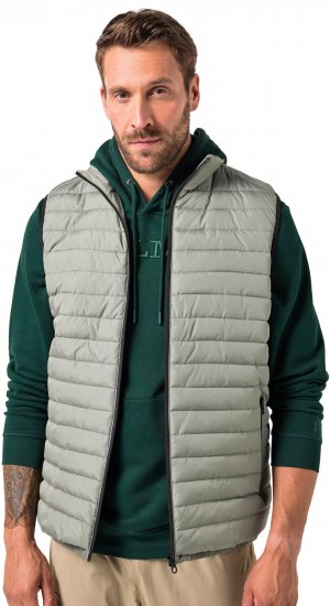 JAY-PI Lightly Quilted Vest with Stomach Fit Grey - Якета - мъжки якета големи размери