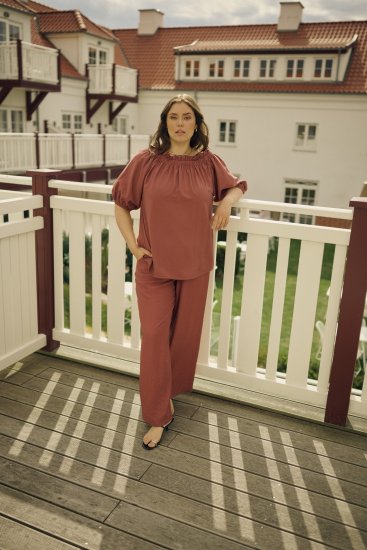 Kaffe Curve Emilia Wide Pants Henna Brown - Панталони - 