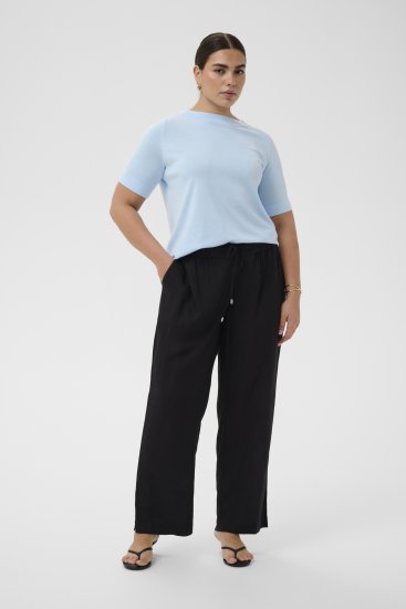 Kaffe Curve Mille Wide Pants Black Deep - Панталони от плат - 
