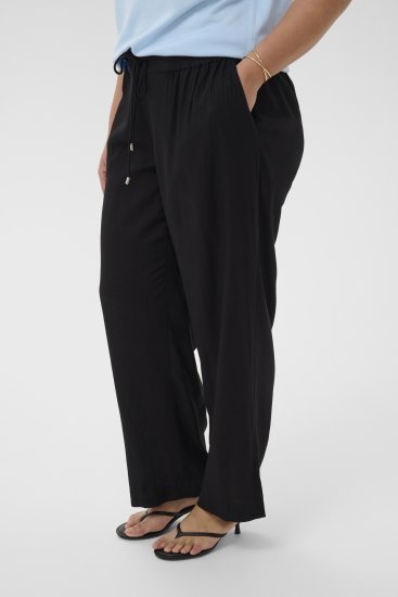 Kaffe Curve Mille Wide Pants Black Deep - Панталони от плат - 