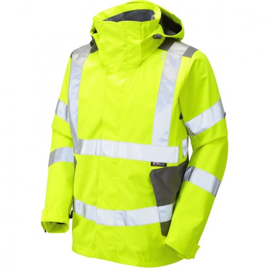 Leo Exmoor Ecoviz 10K Performance+ Breathable Jacket Hi-Vis Yellow - Работно облекло - мъжки работно облекло големи размери