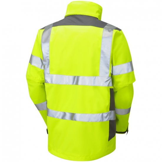 Leo Exmoor Ecoviz 10K Performance+ Breathable Jacket Hi-Vis Yellow - Работно облекло - мъжки работно облекло големи размери