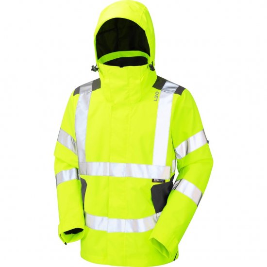 Leo Exmoor Ecoviz 10K Performance+ Breathable Jacket Hi-Vis Yellow - Работно облекло - мъжки работно облекло големи размери