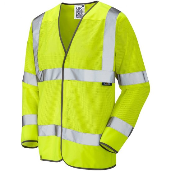 Leo Fremington Ecoviz Mesh Sleeved Waistcoat Hi-Vis Yellow - Работно облекло - мъжки работно облекло големи размери