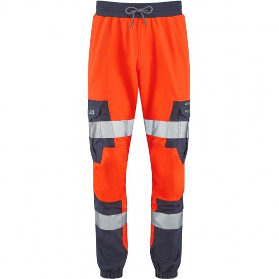 Leo Hawkcombe Ecoviz High Performance Ballistic Stretch Trousers Hi-Vis Orange/Navy - Работно облекло - мъжки работно облекло големи размери