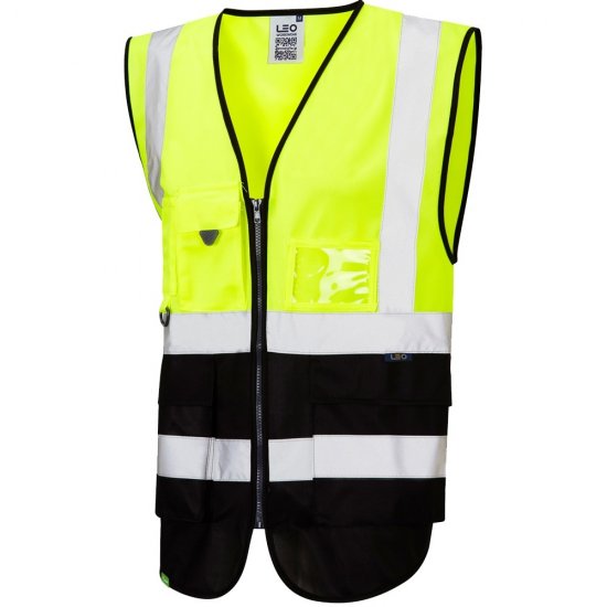 Leo Lynton Ecoviz Superior Waistcoat Hi-Vis Yellow/Black - Работно облекло - мъжки работно облекло големи размери