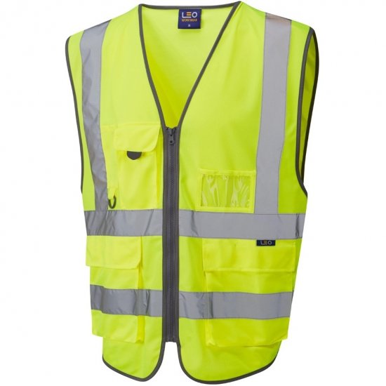 Leo Barnstaple Ecoviz Superior Anti-Entanglement Waistcoat Hi-Vis Yellow - Работно облекло - мъжки работно облекло големи размери