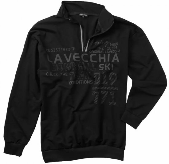 Lavecchia 2029 Sweatshirt Black - Суичъри & cуичъри с качулка - мъжки суичъри големи размери