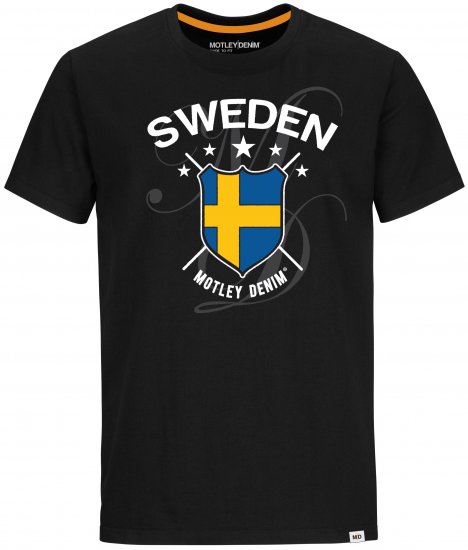 Motley Denim Sweden T-shirt Black - Тениски - мъжки тениски големи размери