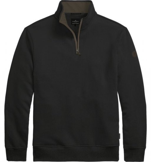 Double Outfitters MTOP-1163 Суитшърт с къс цип Черно - Суичъри & cуичъри с качулка - мъжки суичъри големи размери